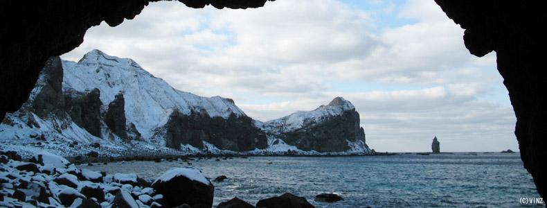 雪景色 北海道　積丹半島（しゃこたんはんとう） 神威岬（かむいみさき）